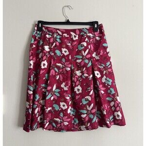 Vintage Y2K 2000s 100% SILK Merona Skirt Floral A Line Pink Blue White‎ Preppy